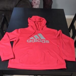 Adidas Coral Hoodie with Silver Logo
